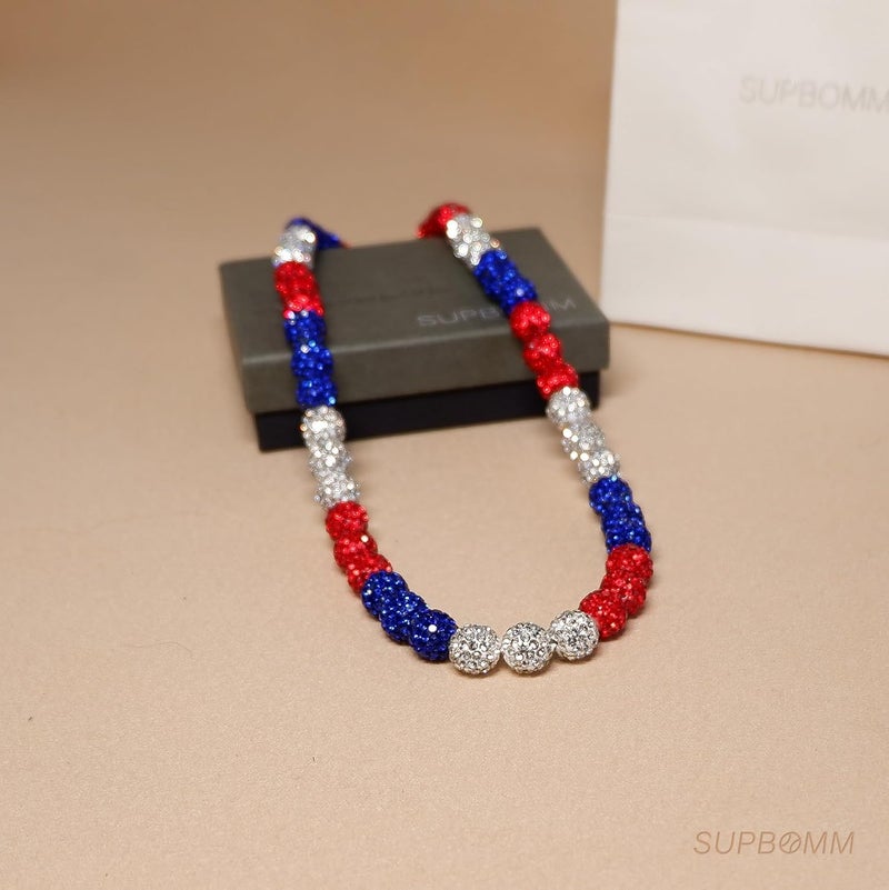 SUPBOMM Baseball Ice Necklace, Bling Beaded Necklaces, Drip Chain, League Team Colors Gifts for Men - Image 4